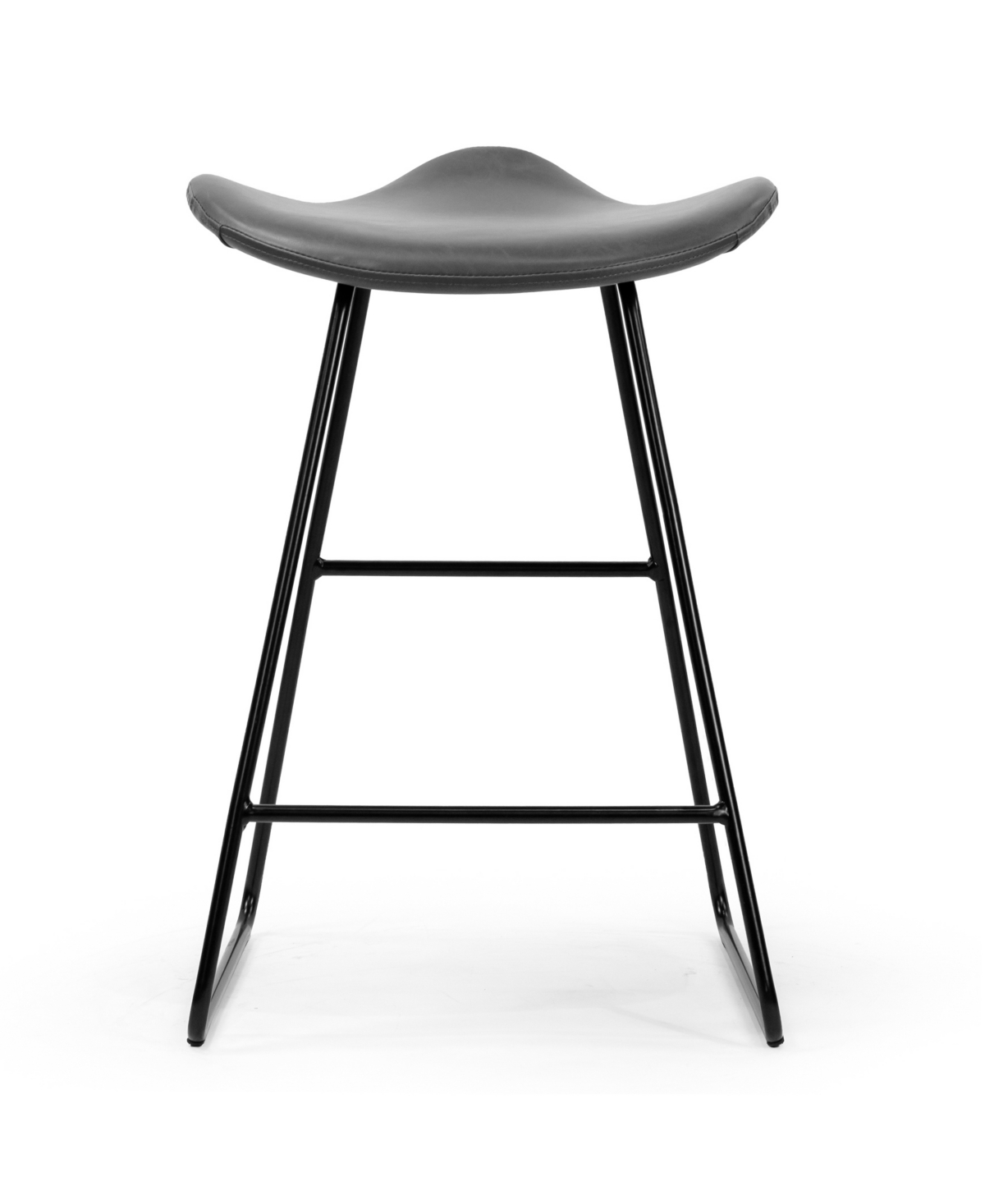 Glamour Home 24" Aoi Polyester, Metal Counter Height Stool, Set Of 2 In Grey