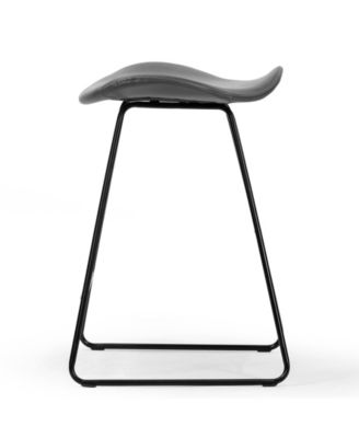 24" Aoi Polyester, Metal Counter Height Stool, Set of 2