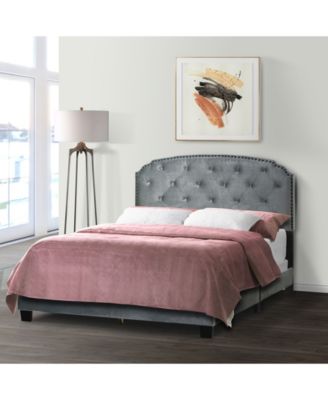 51.75" Arin Fabric, Rubberwood Queen Bed