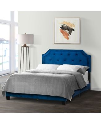 49.38" Aria Fabric, Rubberwood Queen Bed