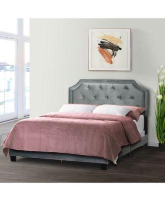 49.38" Aria Fabric, Rubberwood Queen Bed