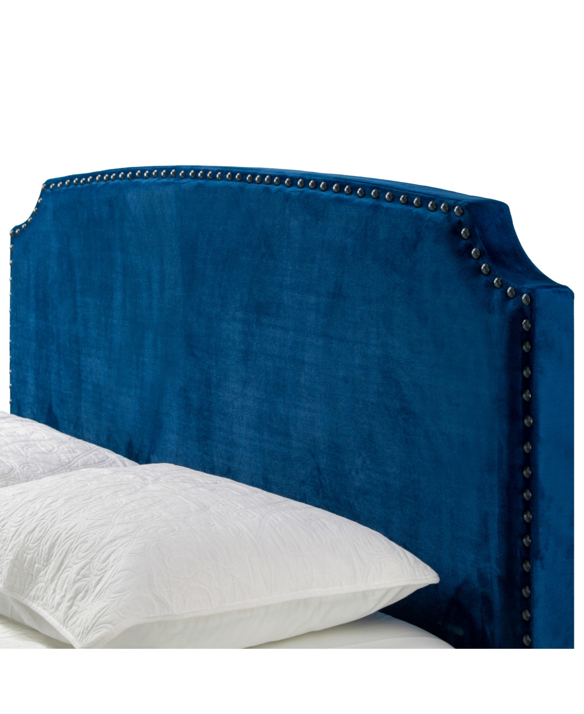 Glamour Home 48.25" Arezo Fabric, Rubberwood Queen Bed In Navy