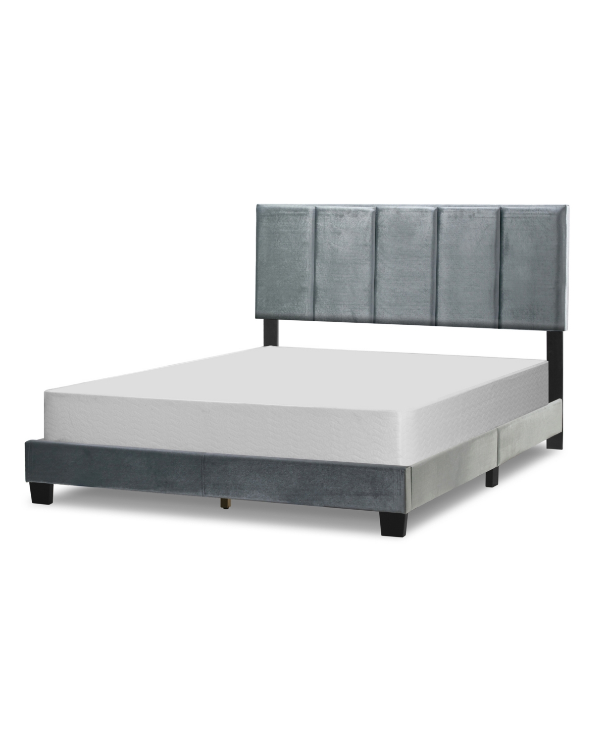 Glamour Home 46.5" Arty Polyester, Rubberwood Twin Bed In Grey