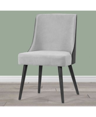 33.86" Asma Rubberwood, Fabric Dining Chair, Set of 2