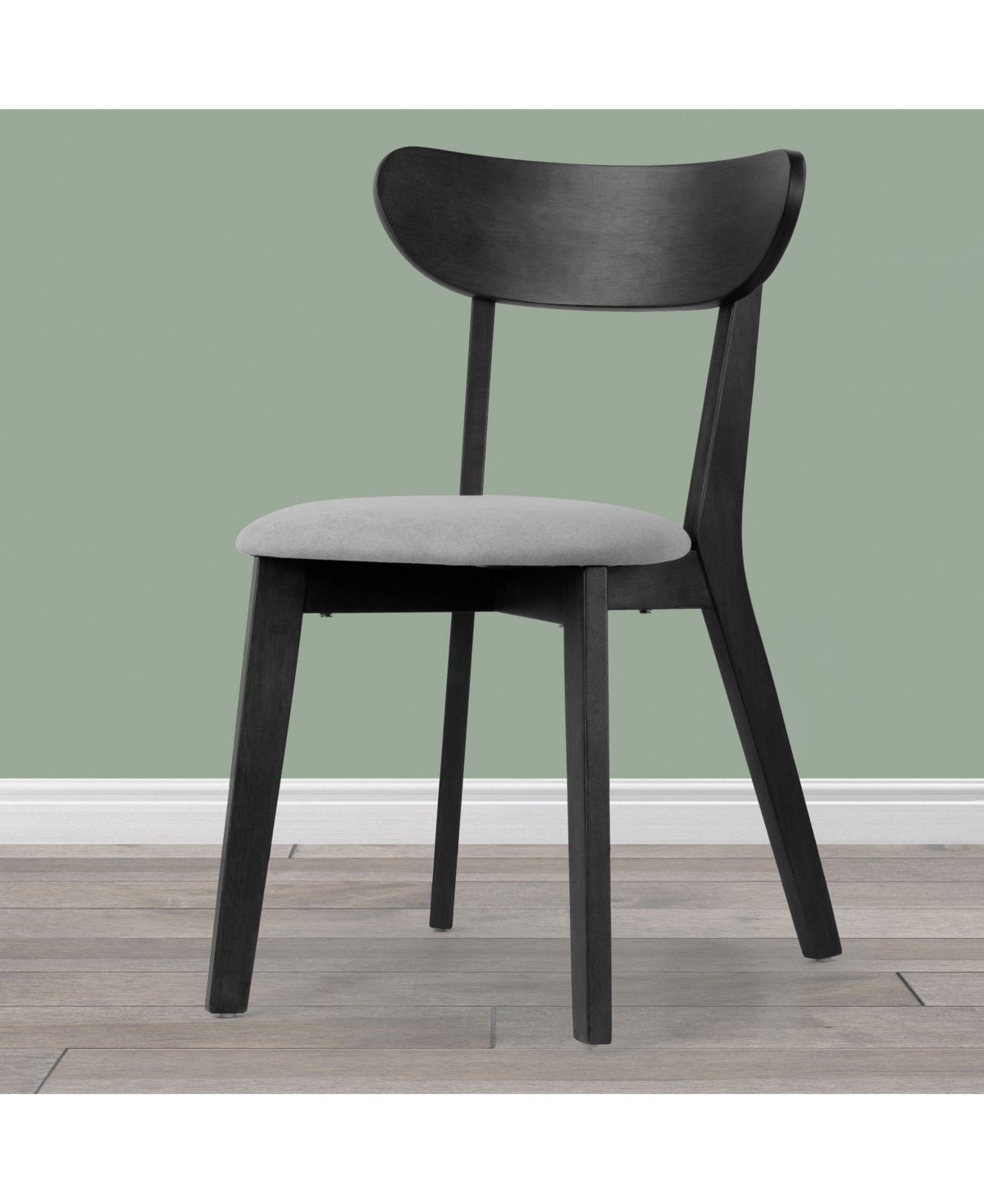 Shop Glamour Home 31.5" Aspen Rubberwood, Fabric Dining Chair, Set Of 2 In Grey
