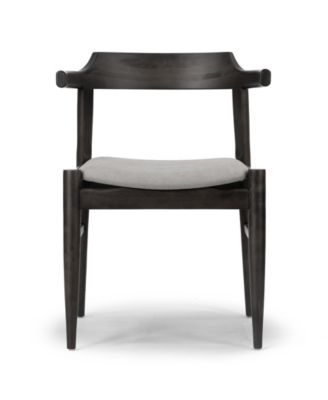 28.35" Atlas Rubberwood, Fabric Dining Chair, Set of 2