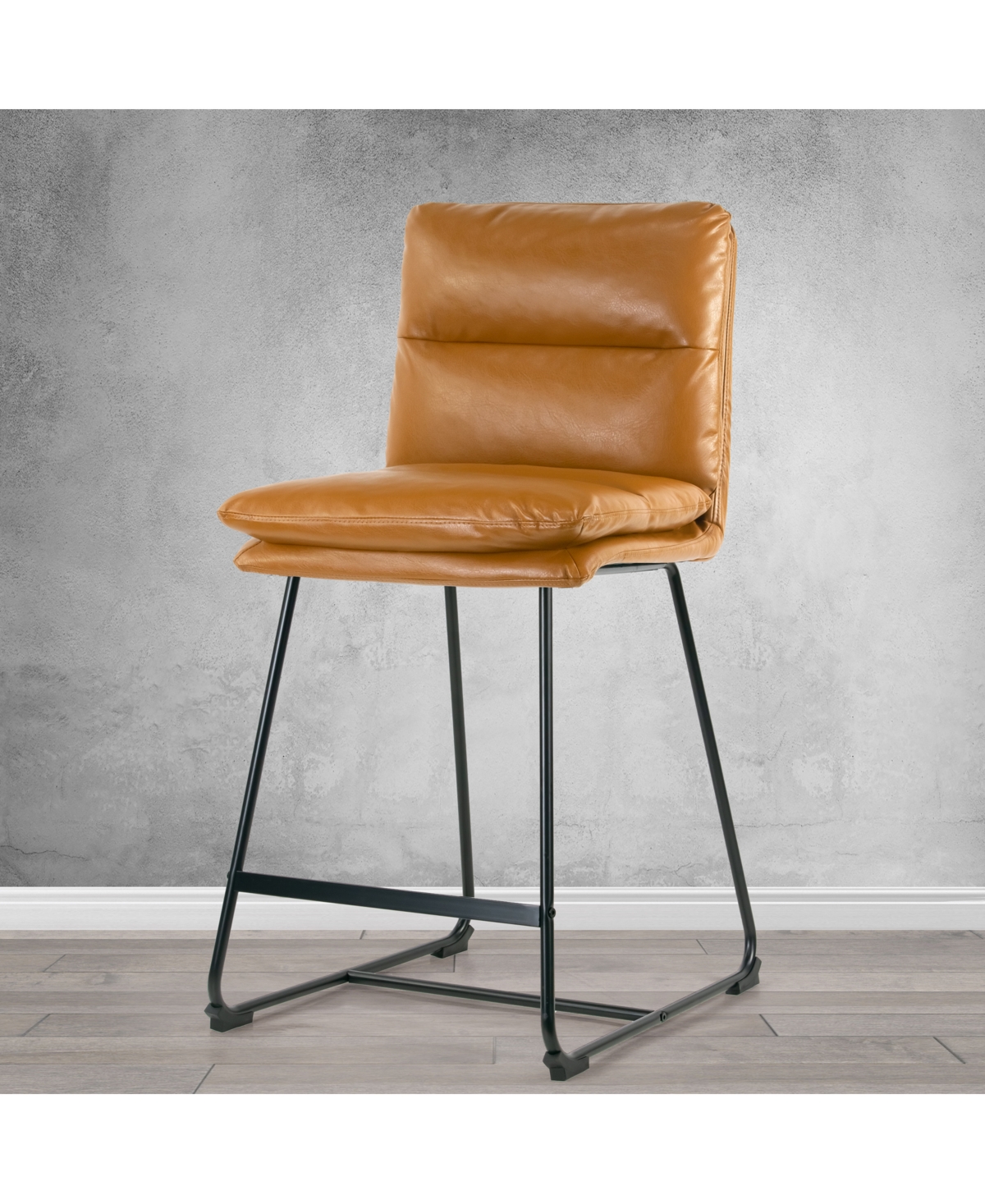 Glamour Home 26.5" Aulani Iron, Polyester Counter Height Stool, Set Of 2 In Brown