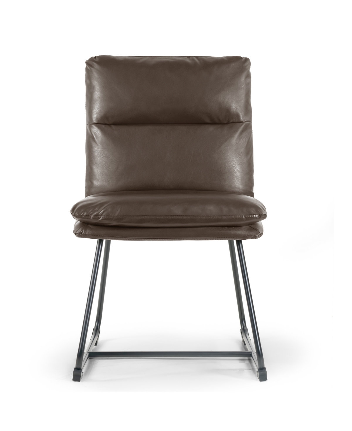 Glamour Home 33" Aulani Iron, Polyester Dining Chair, Set Of 2 In Dark Brown