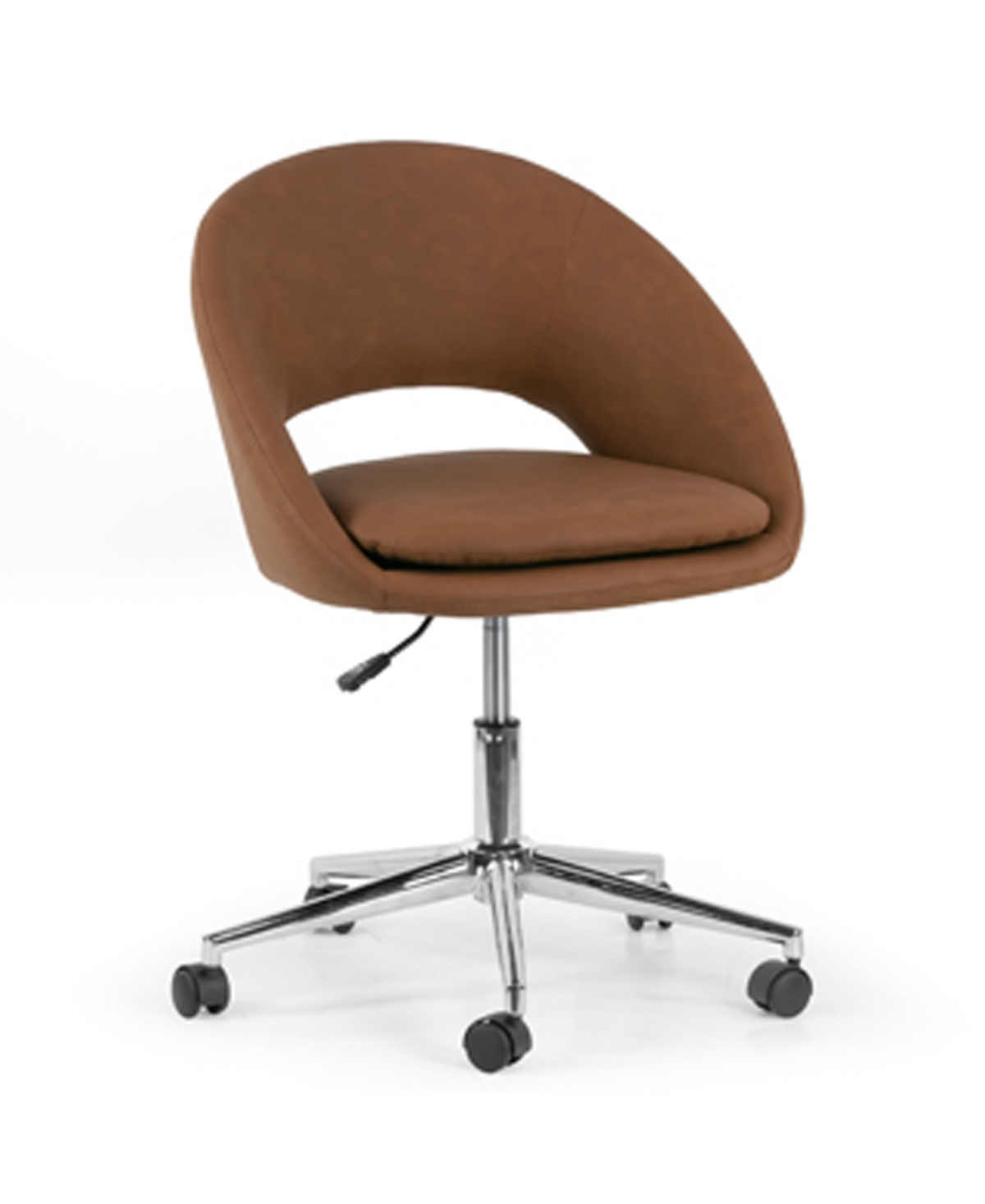 Shop Glamour Home 34.75" Aura Polyester, Metal Task Chair In Brown