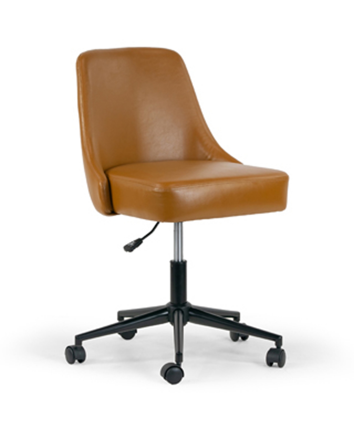 Shop Glamour Home 35.5" Aurica Polyester, Metal Task Chair In Brown