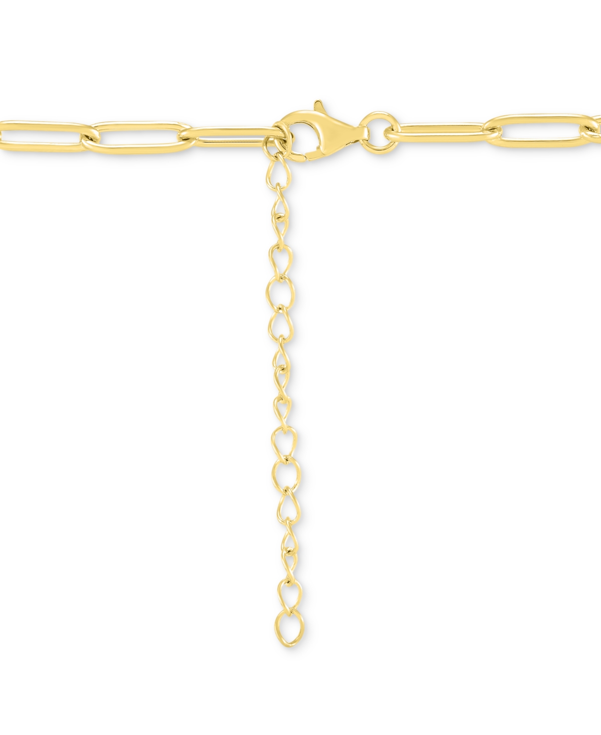 Macy's Lab-grown Ruby Heart Solitaire Paperclip Link Pendant Necklace (4-1/6 Ct. T.w.) In 14k Gold-plated S In Ruby