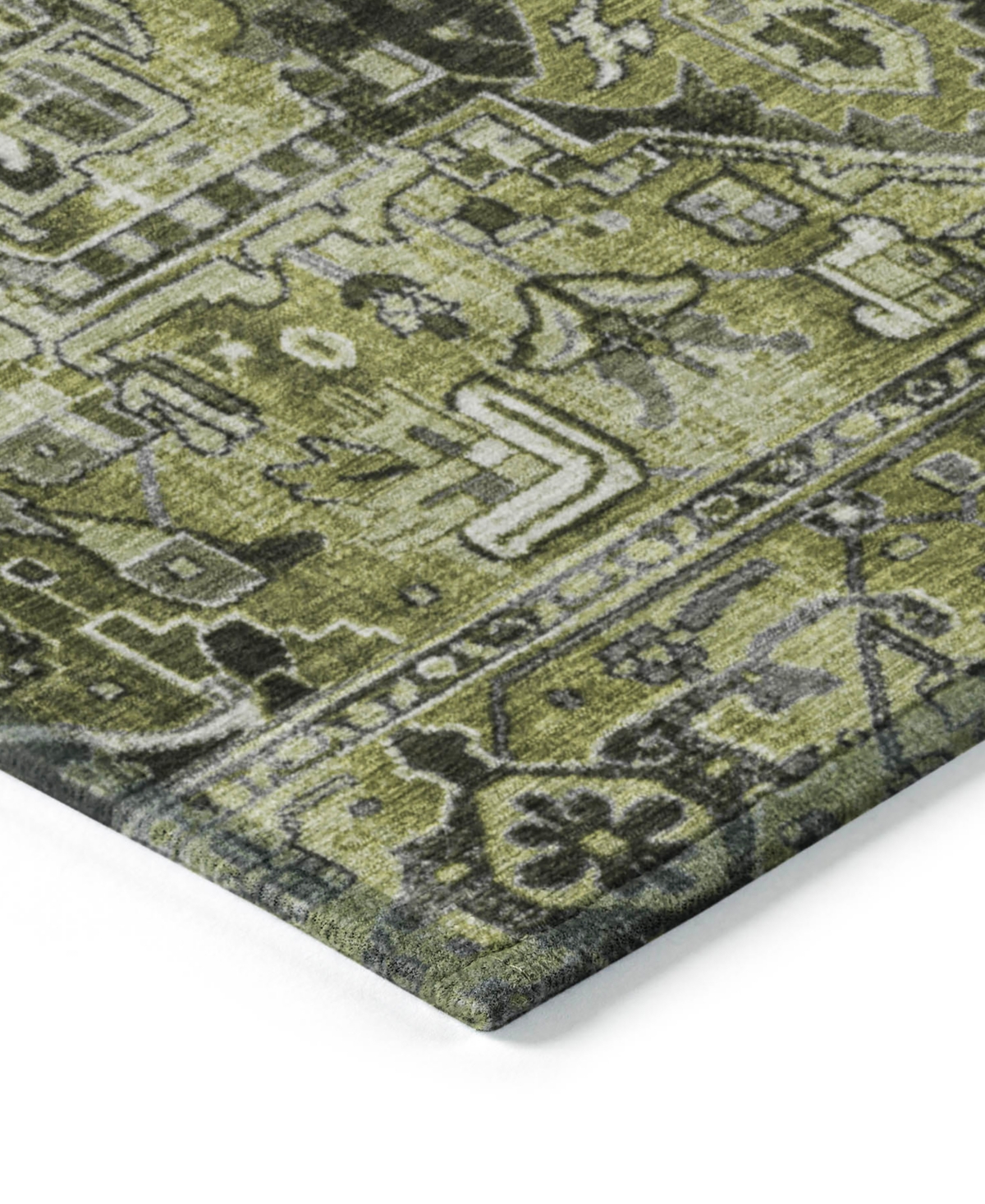 Addison Chantille Machine Washable Acn570 3'x5' Area Rug In Olive
