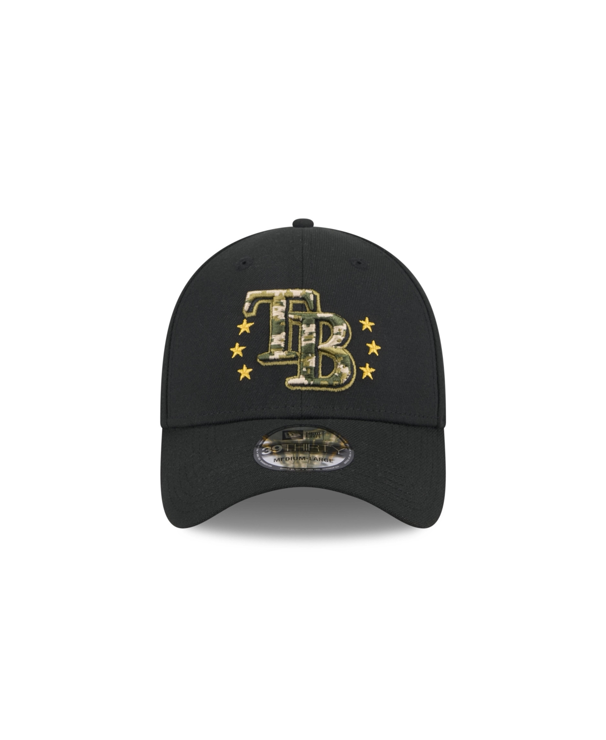 NEW ERA MEN'S BLACK TAMPA BAY RAYS 2024 ARMED FORCES DAY 39THIRTY FLEX HAT 