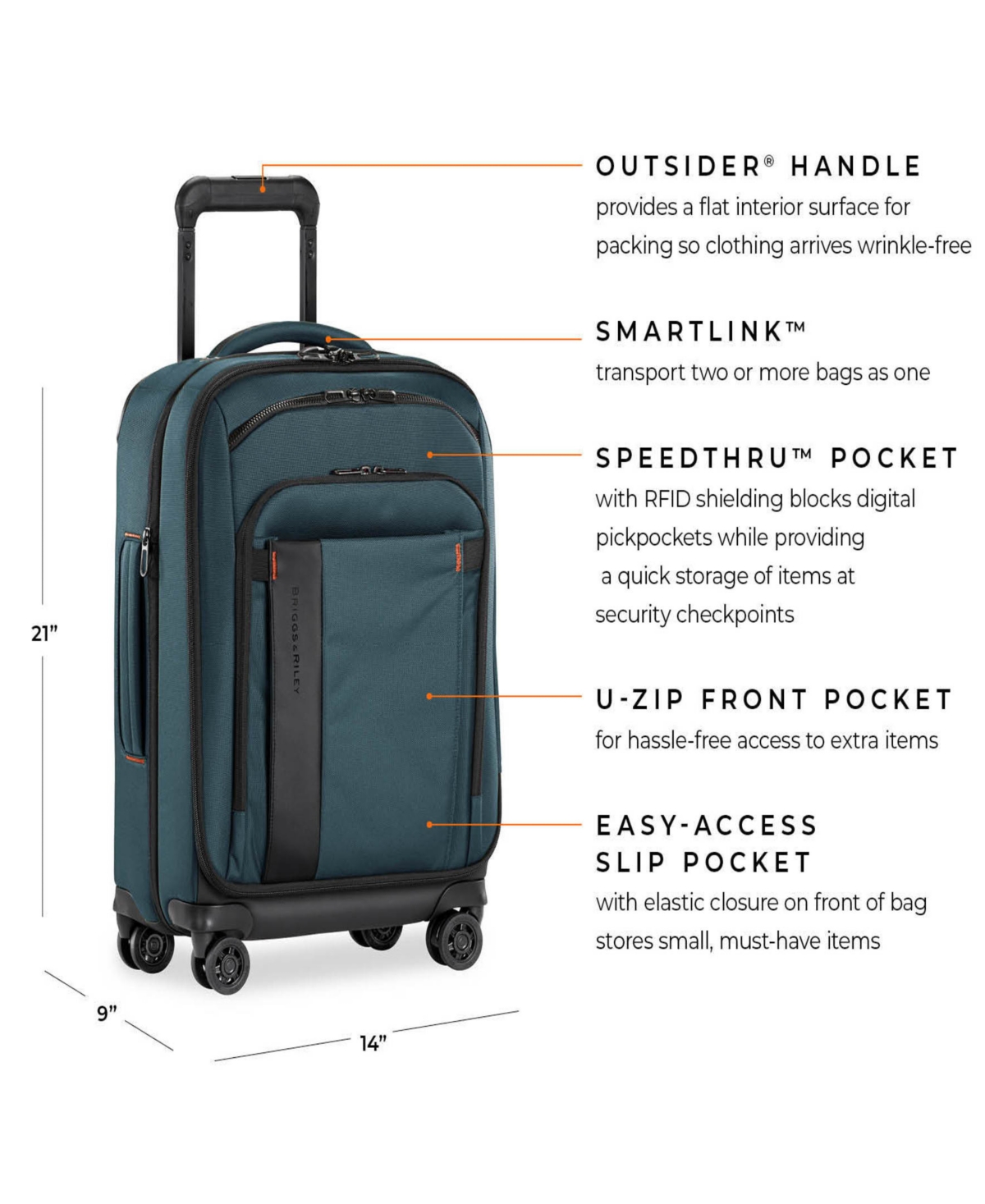 Zdx 21" Carry-on Expandable Spinner - Ocean