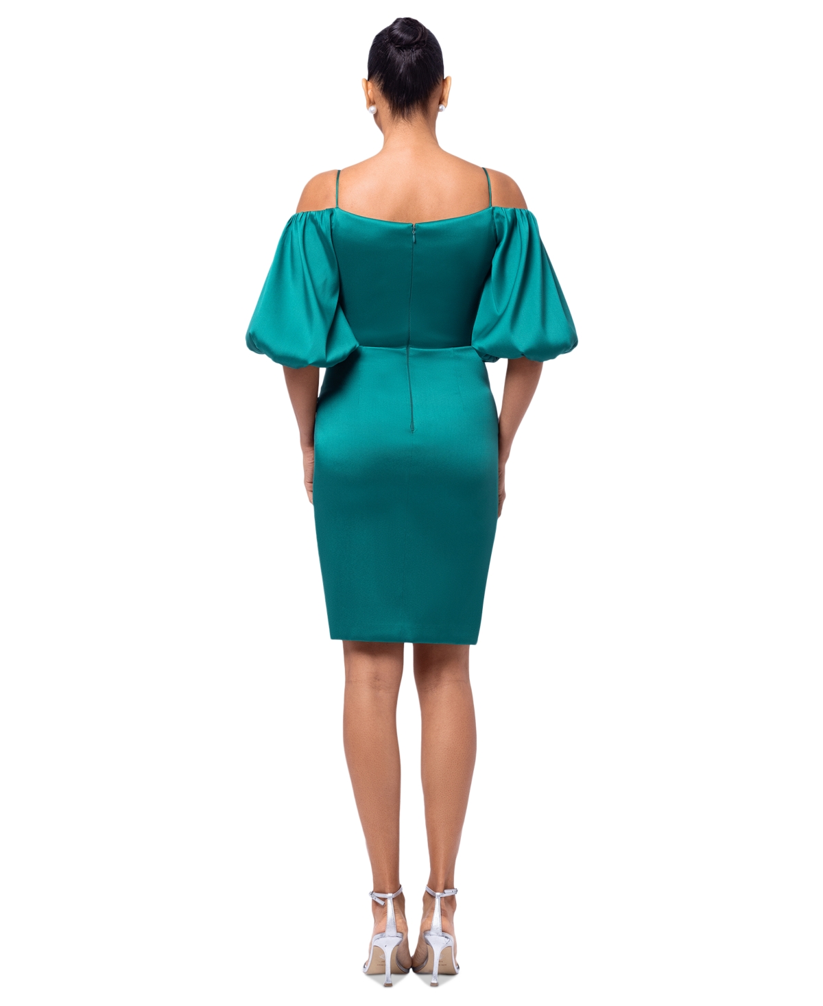 Betsy & Adam Women's Balloon-Sleeve Off-The-Shoulder Dress