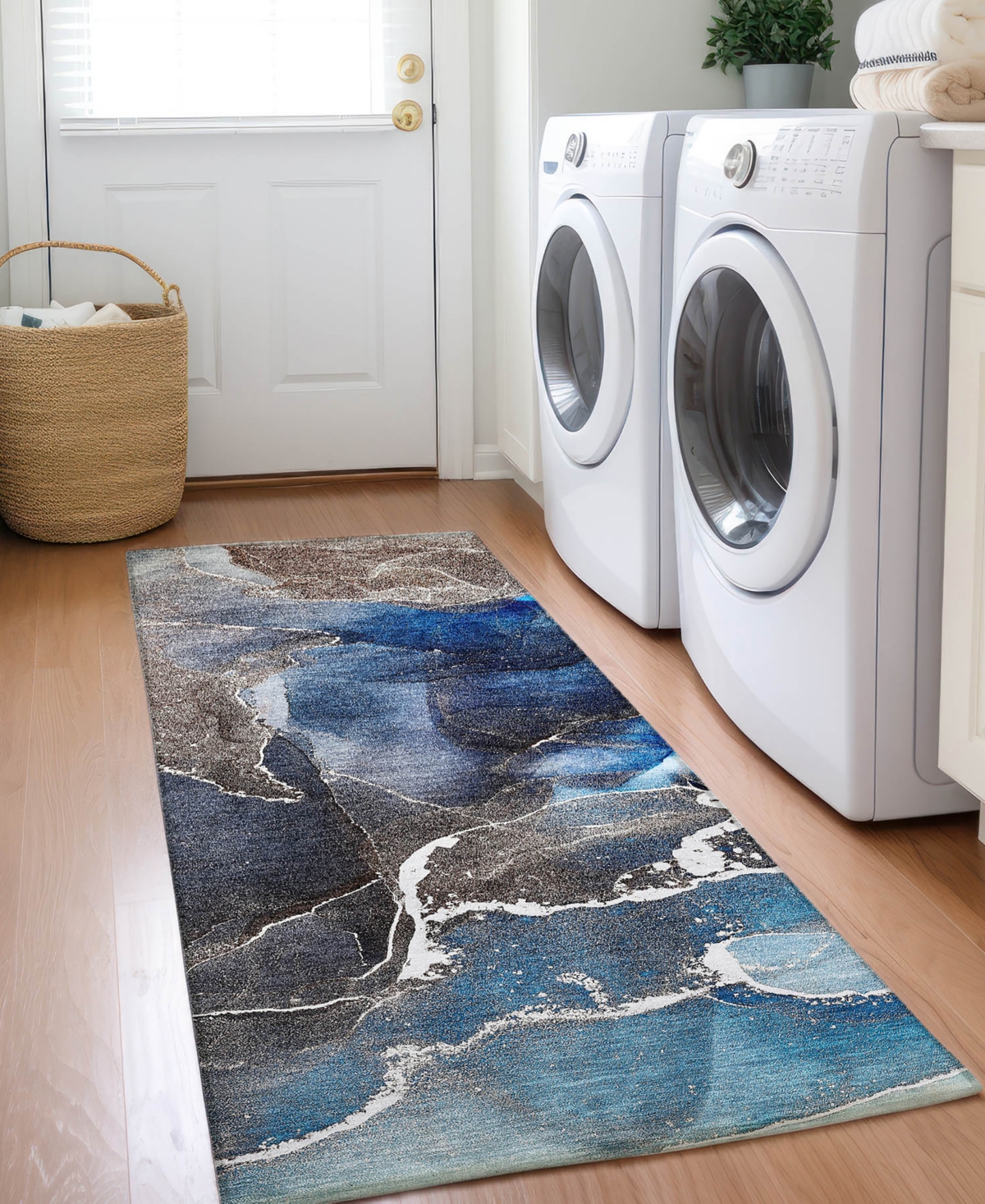 Addison Chantille Machine Washable Acn503 2'3x7'6 Runner Area Rug In Navy