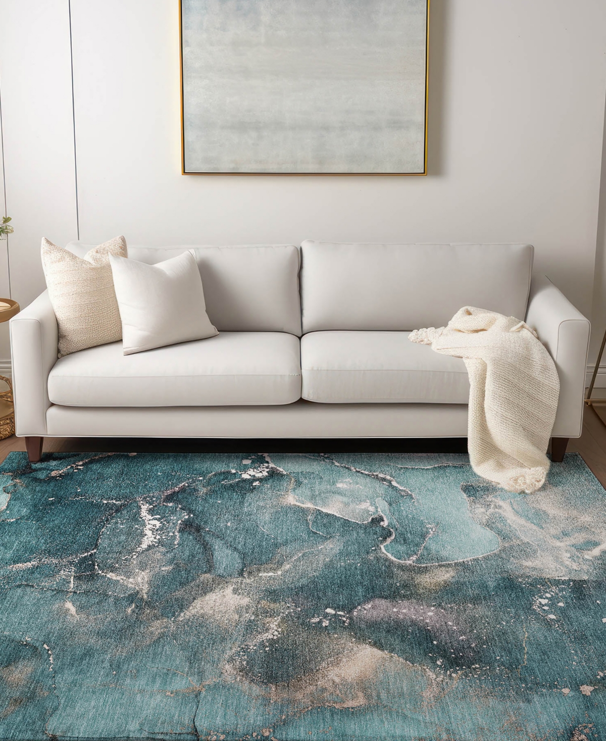 Addison Chantille Machine Washable Acn518 2'6x3'10 Area Rug In Ocean