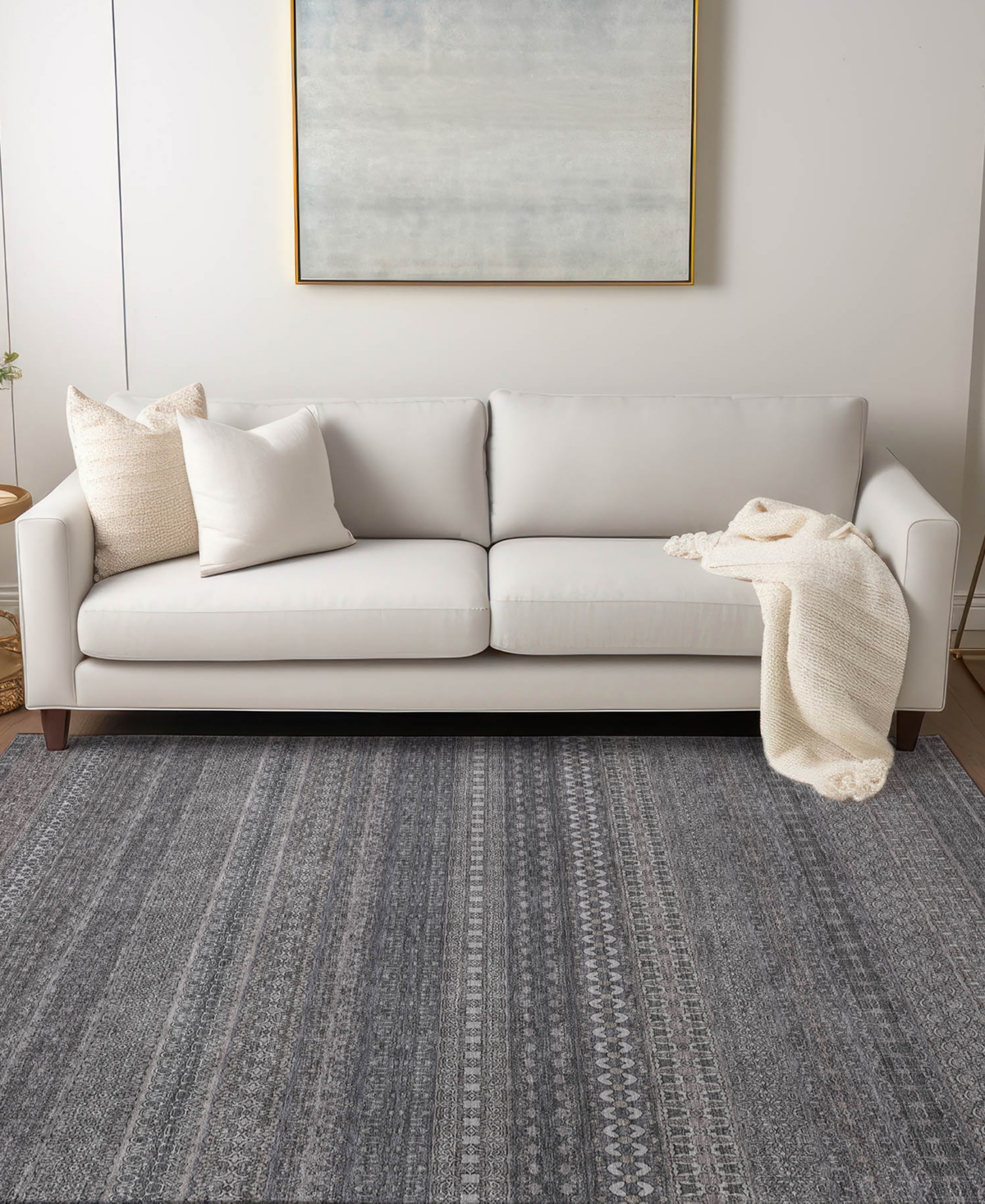 Addison Chantille Machine Washable Acn527 10'x14' Area Rug In Gray