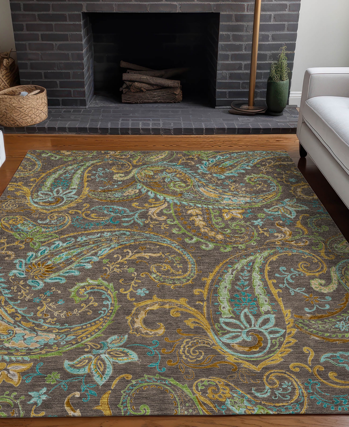 Addison Chantille Machine Washable Acn533 2'6x3'10 Area Rug In Chocolate