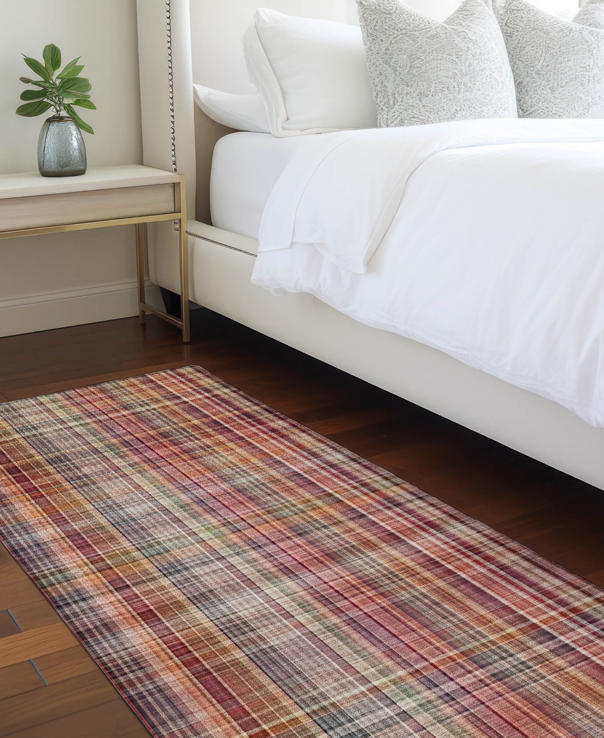 Addison Chantille Machine Washable Acn541 2'3x7'6 Runner Area Rug In Red