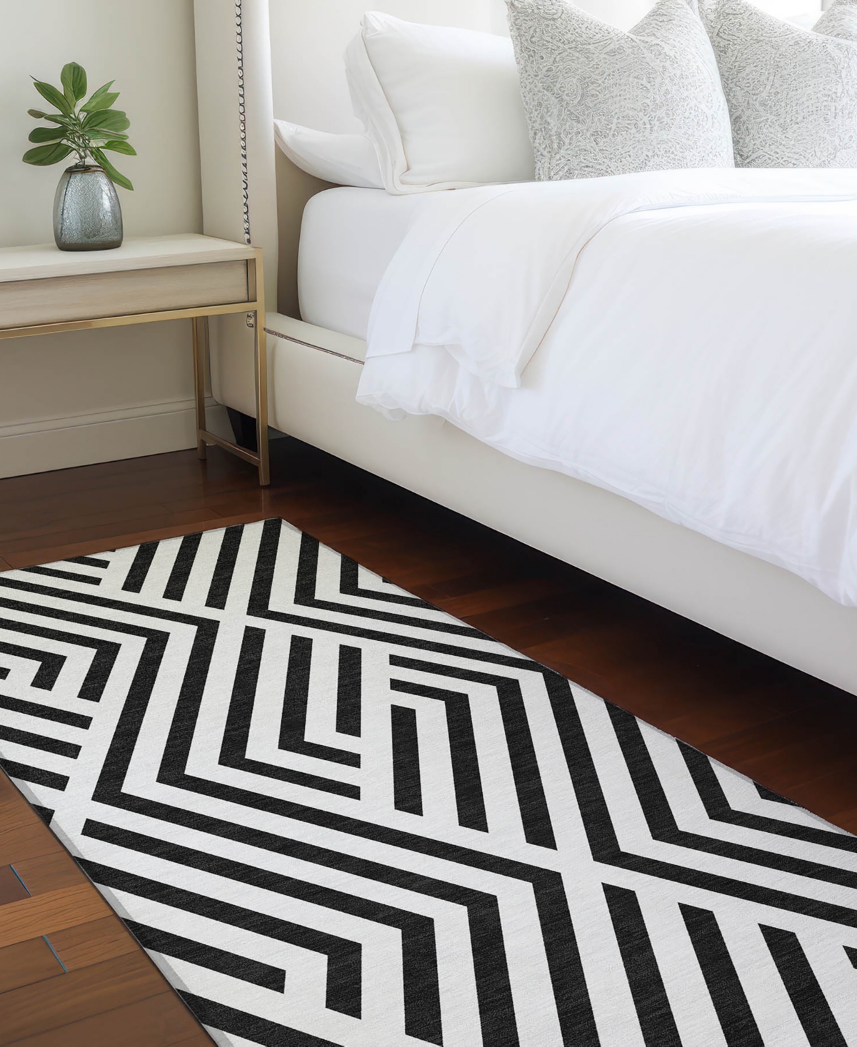 Addison Chantille Machine Washable Acn550 2'3x7'6 Runner Area Rug In Black
