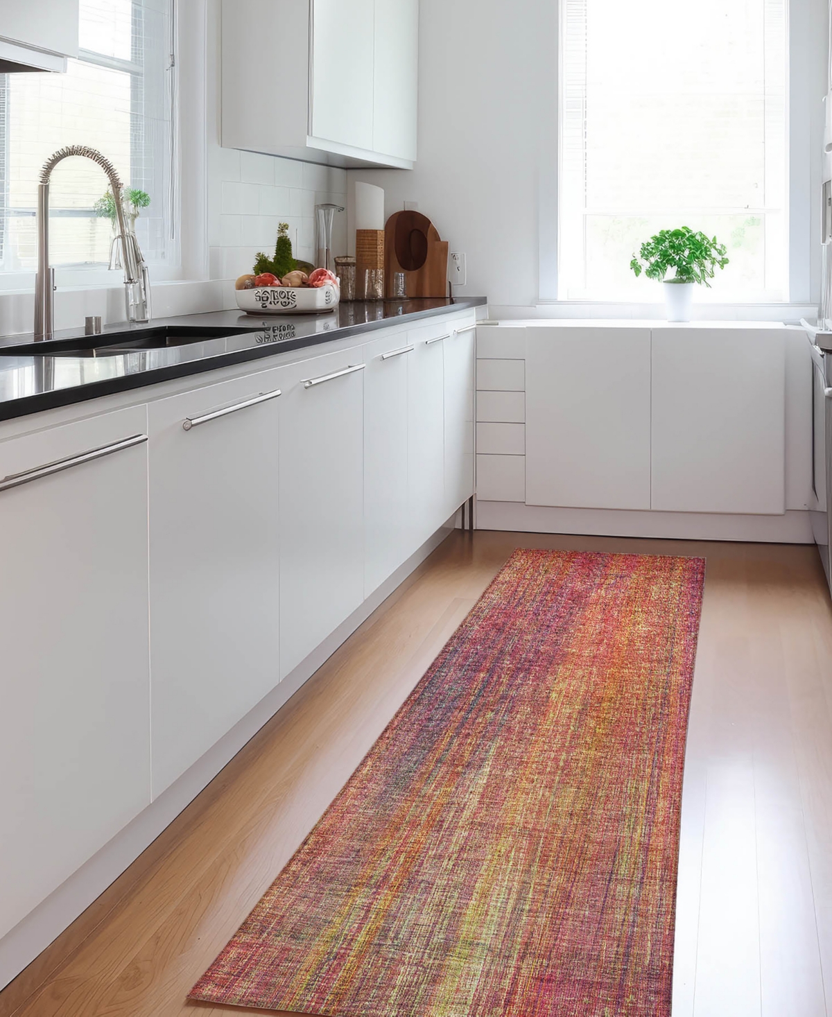 Addison Chantille Machine Washable Acn552 2'3x7'6 Runner Area Rug In Red