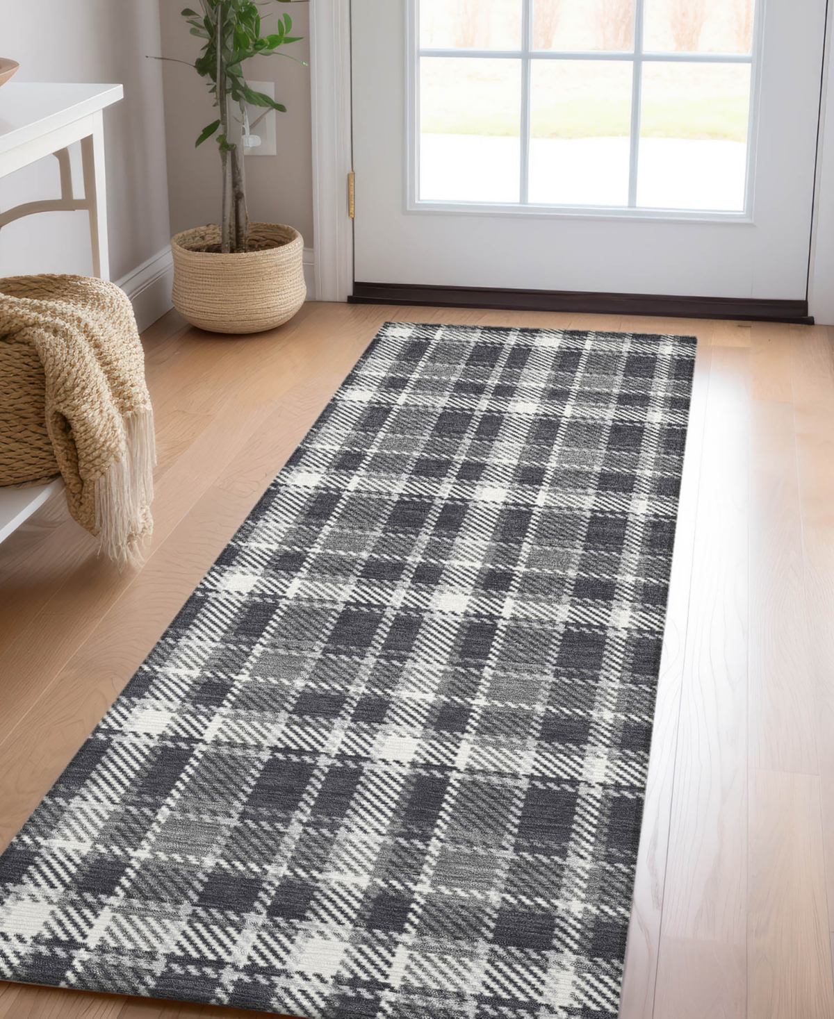 Addison Chantille Machine Washable Acn563 2'3x7'6 Runner Area Rug In Black