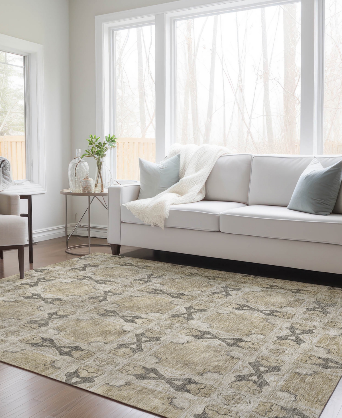 Addison Chantille Machine Washable Acn564 10'x14' Area Rug In Beige