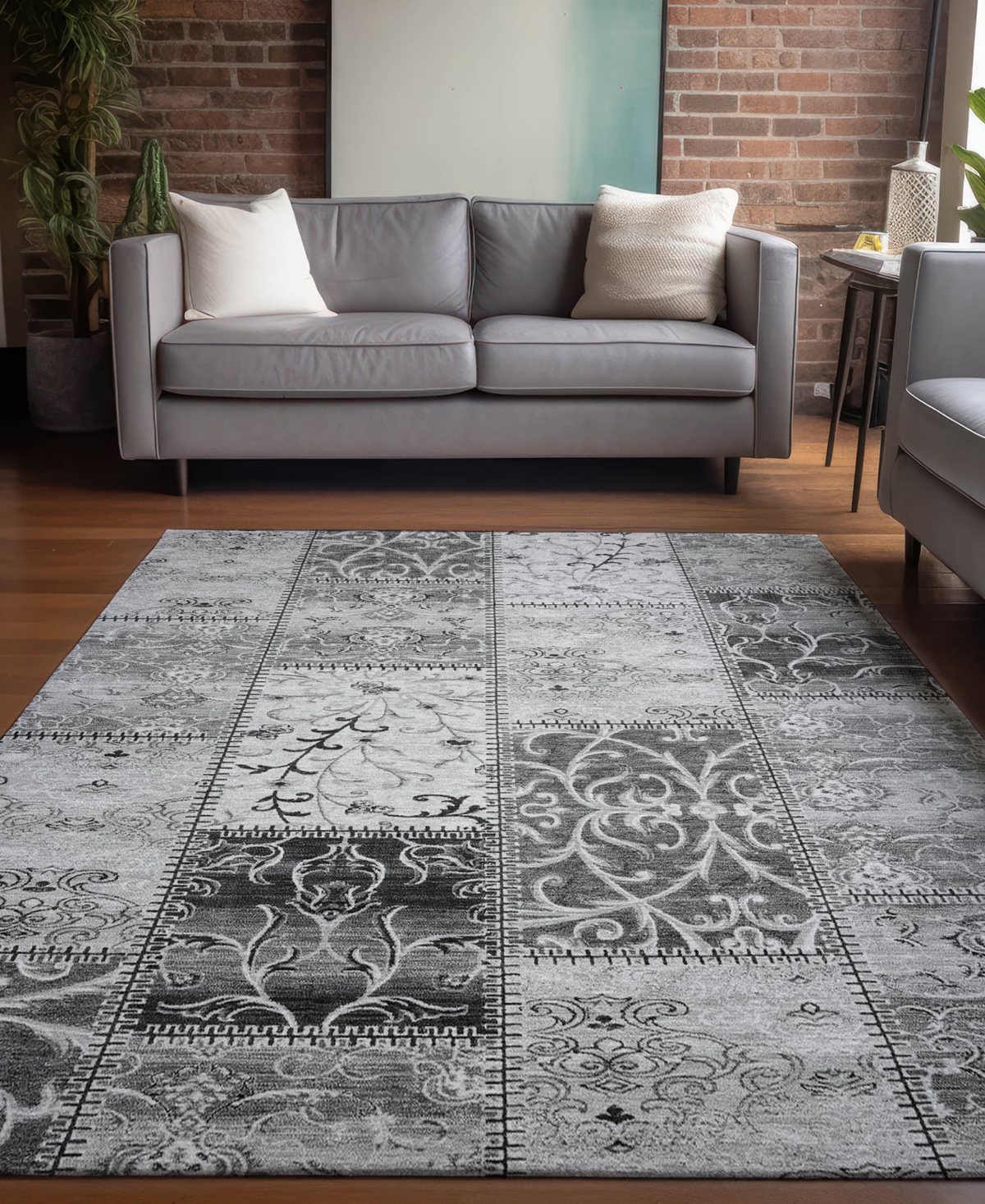Addison Chantille Machine Washable Acn566 2'6x3'10 Area Rug In Gray