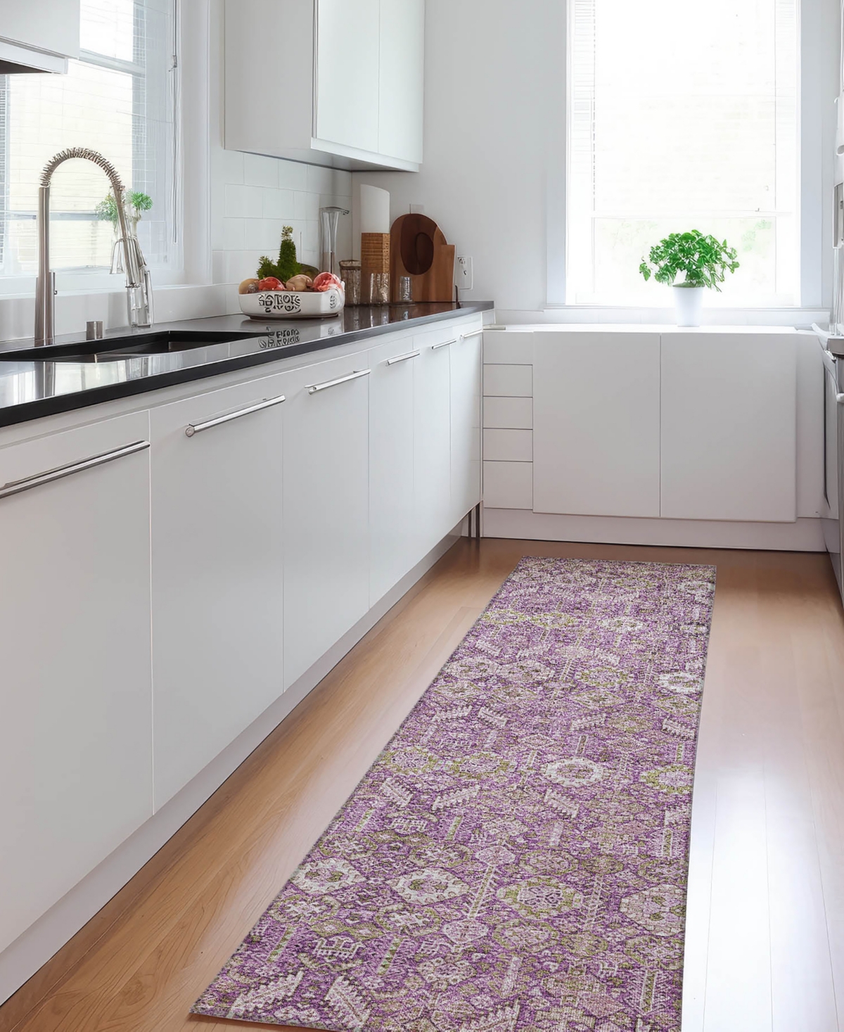 Addison Chantille Machine Washable Acn574 2'3x7'6 Runner Area Rug In Lavender