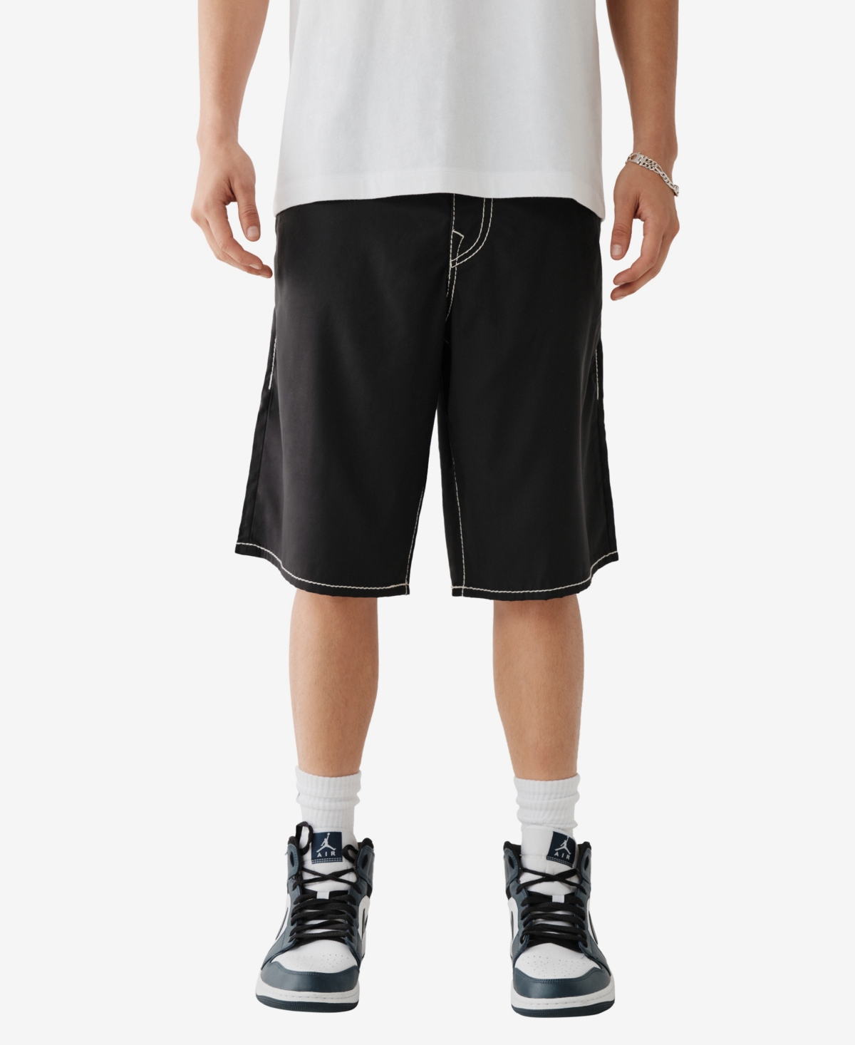 Shop True Religion Men's Ricky Big T Board Shorts In Black