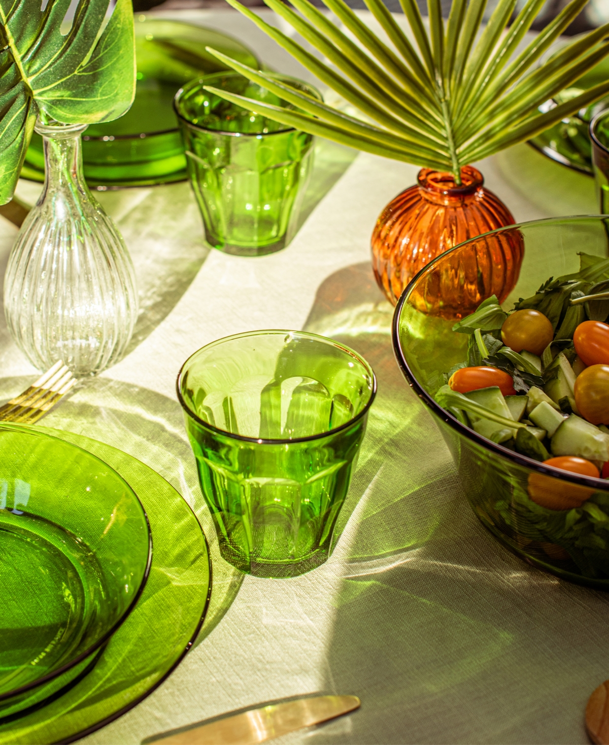 Duralex Set Of 6 Picardie Tumblers In Green