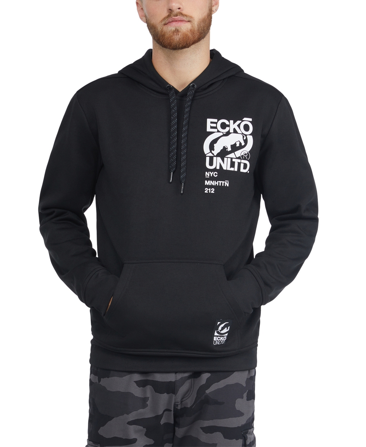 Shop Ecko Unltd Ecko Men's Small Tilt Pullover Hoodie In Black
