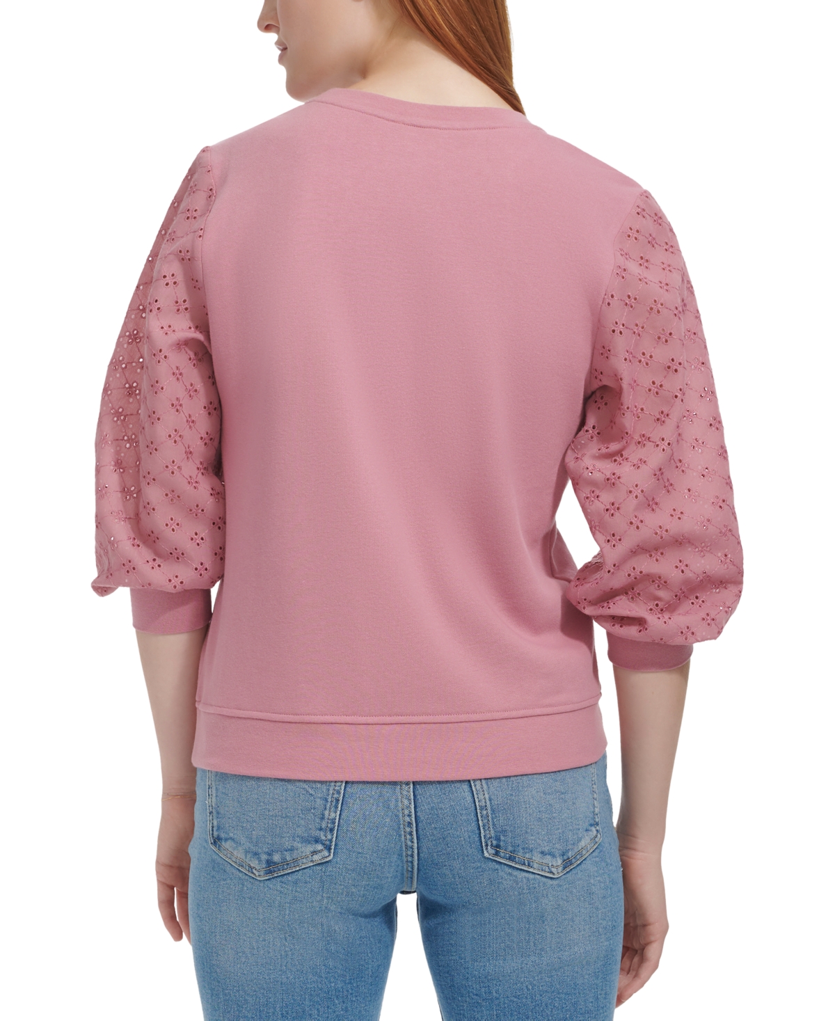 MARC NEW YORK ANDREW MARC SPORT WOMEN'S EMBROIDERED-SLEEVE TOP 