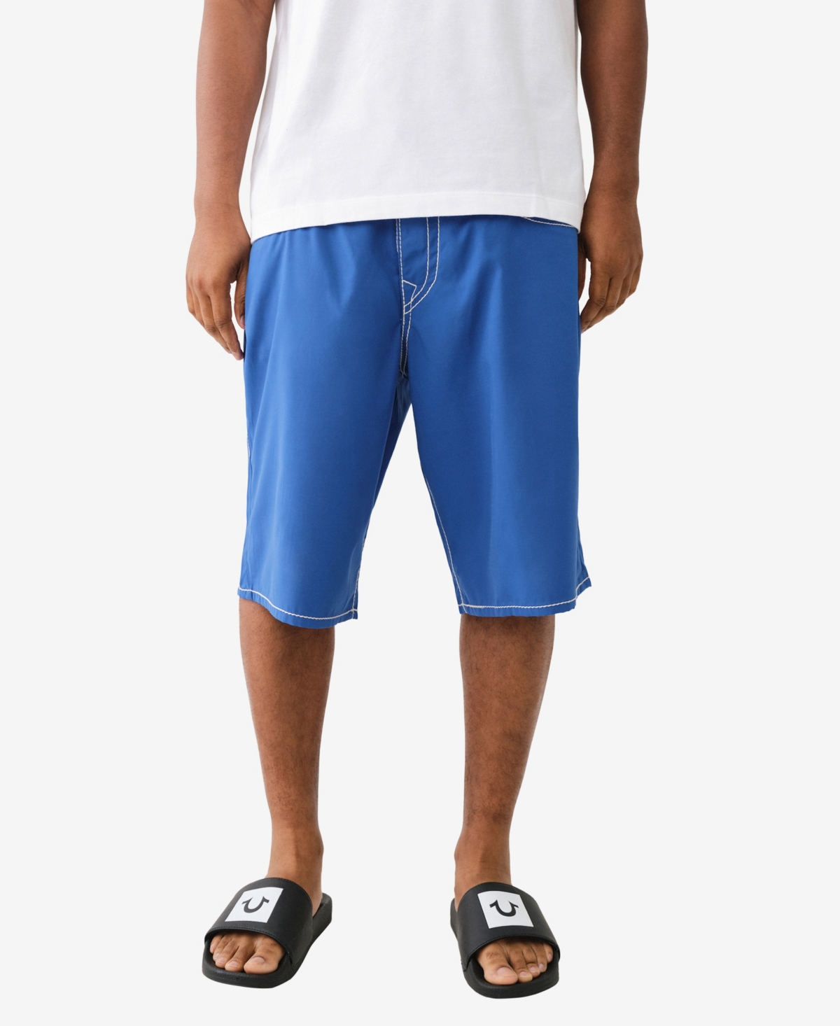 Shop True Religion Men's Ricky Big T Board Shorts In Blue