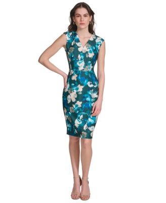 Calvin Klein Women s Floral Print Sleeveless Dress Macy s