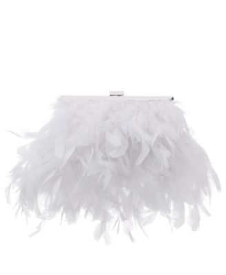 All Over Feather Frame Clutch