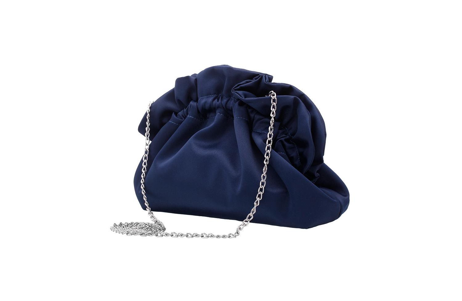 Satin Gathered Crossbody Pouch Bag