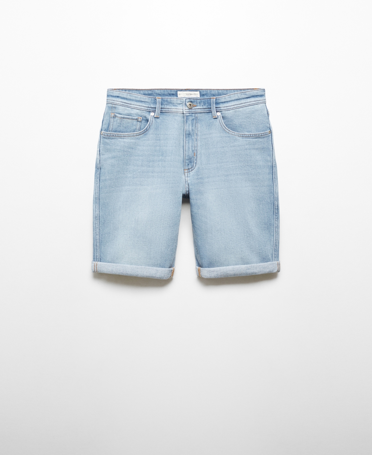 Shop Mango Men's Slim-fit Denim Bermuda Shorts In Medium Blue