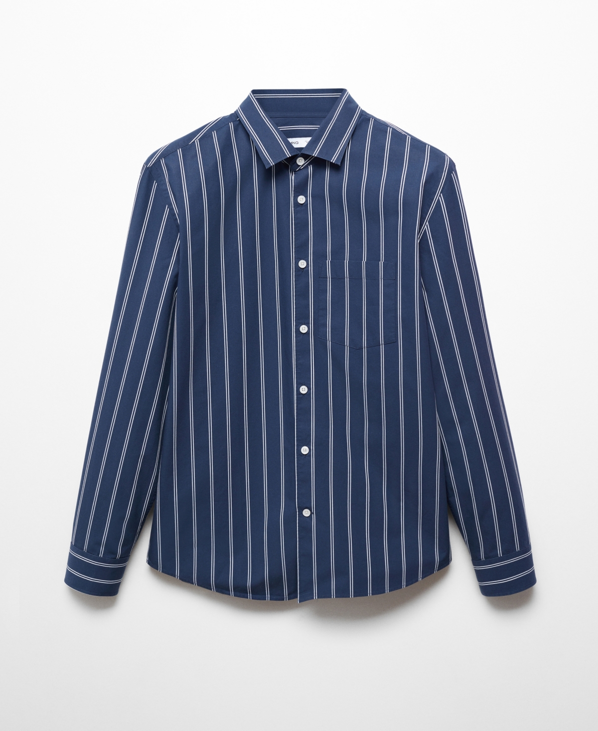 Shop Mango Men's Classic-fit Printed Cotton Shirt In Dark Navy