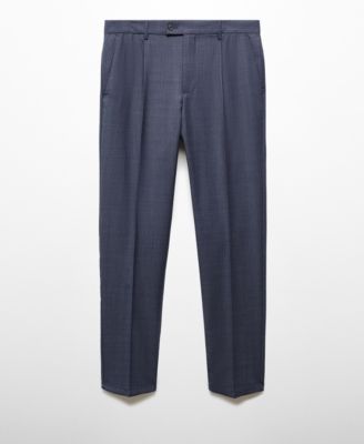 Men's Pleat Detail Wool Pants