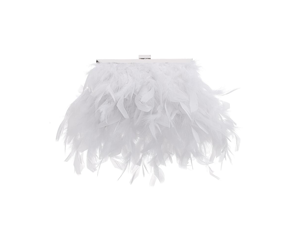 Shop Nina All Over Feather Frame Clutch In Black