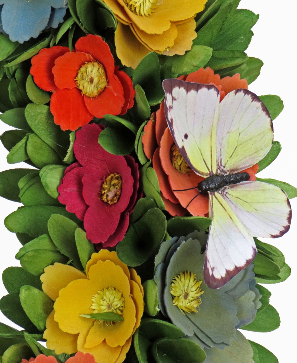 National Tree Company Spring Floral Wreath with Butterfly