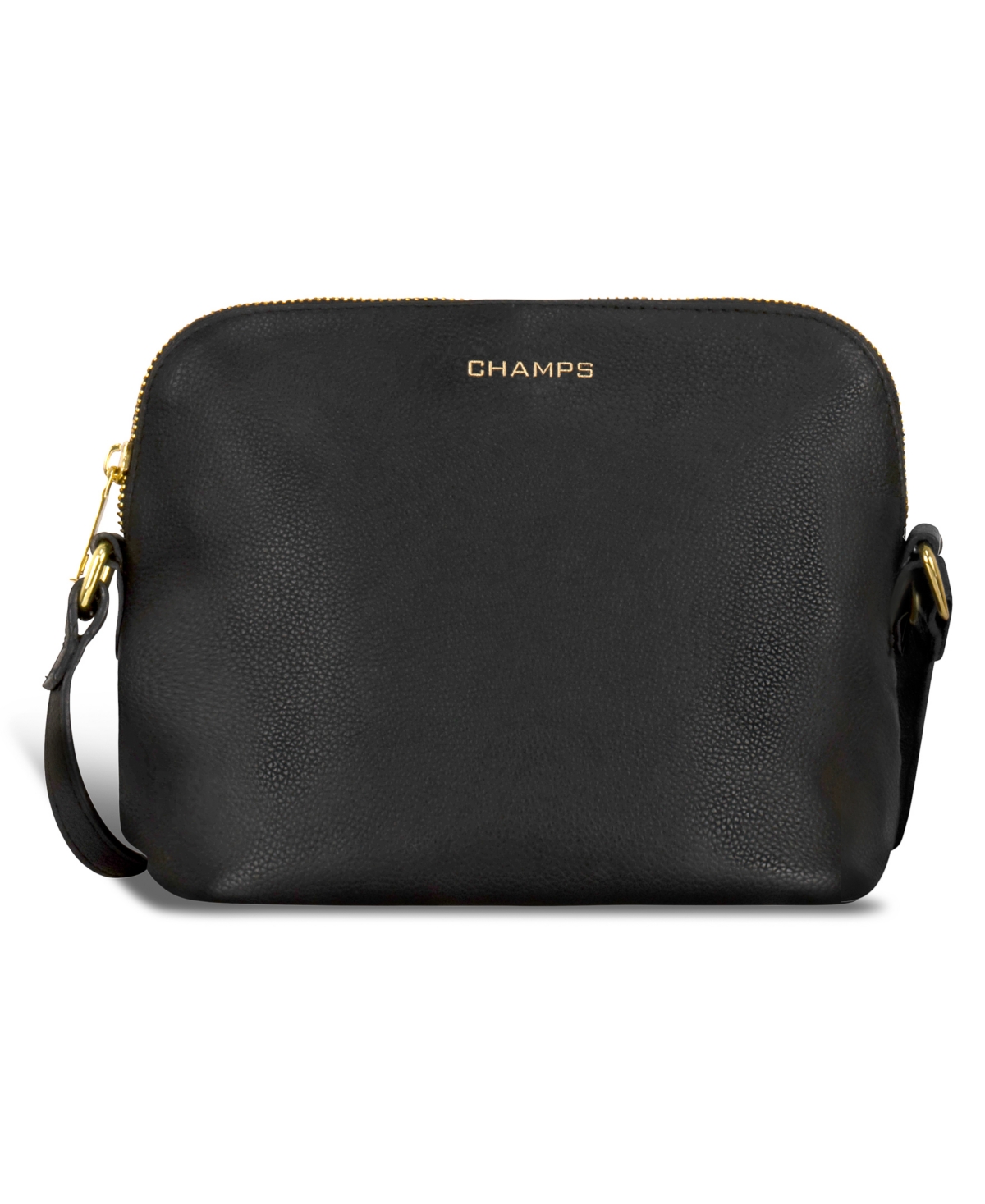 Shop Champs Leather Top-zip Shoulder Bag In Black