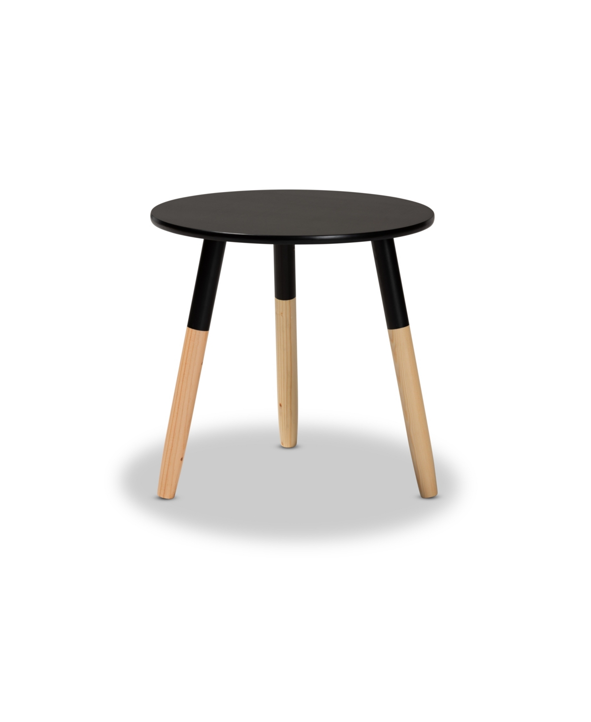 Baxton Studio Obert Mid-Century Modern Two-Tone Black and Oak Brown Finished Wood Coffee Table -Natural Brown