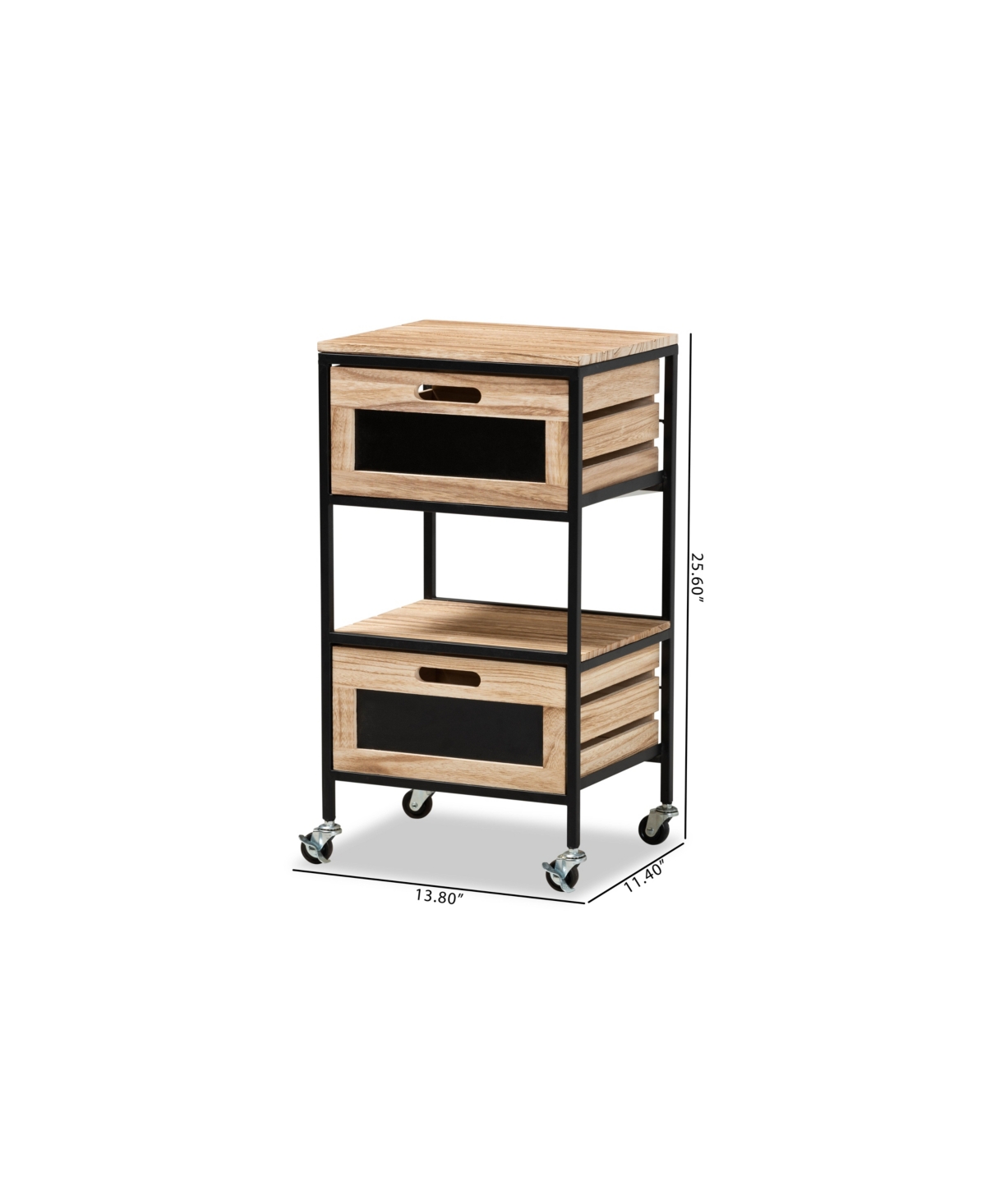 Baxton Studio Olinda Modern Industrial 2-drawer End Table In Oak Brown