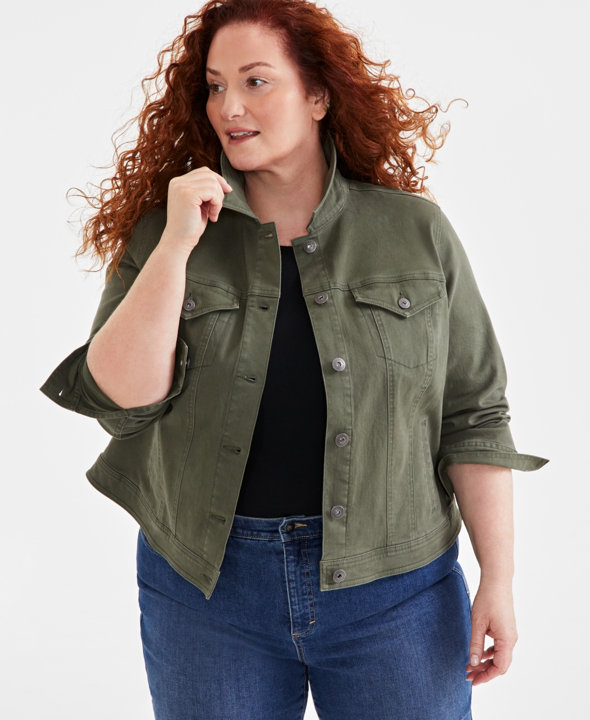 Style & Co Plus Size Denim Jacket, Created for Macy's