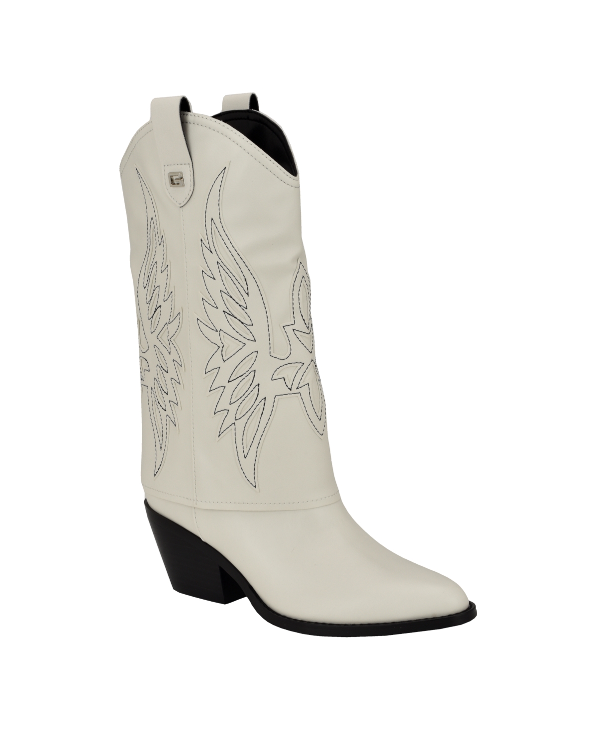 Guess Women's Raegan Fold Over Silhouette Block Heel Western Boots