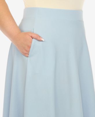 Plus Size Flared Midi Skirt