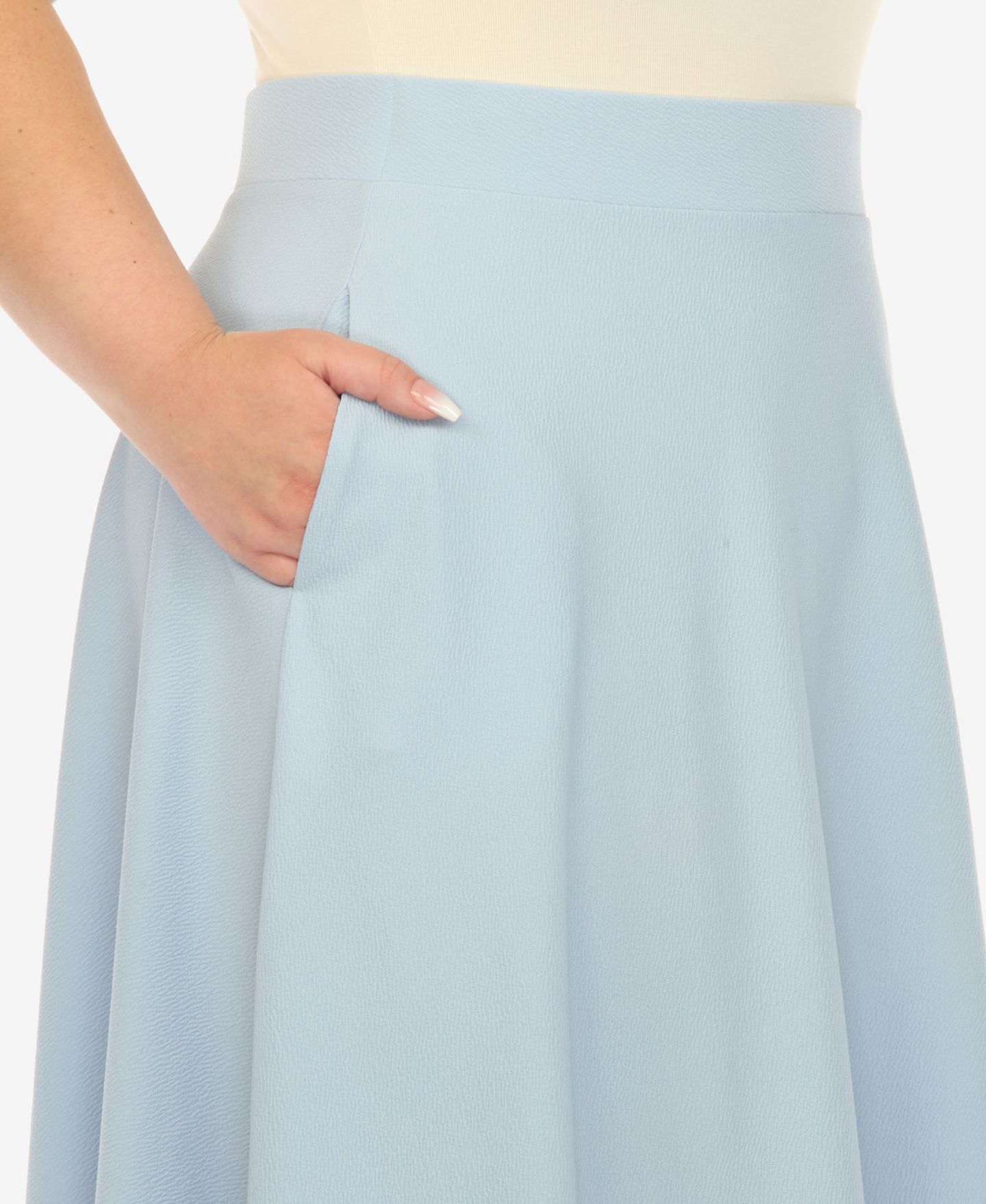 Женская юбка White Mark Plus Size Flared Midi, цвет: Синий — фото 5